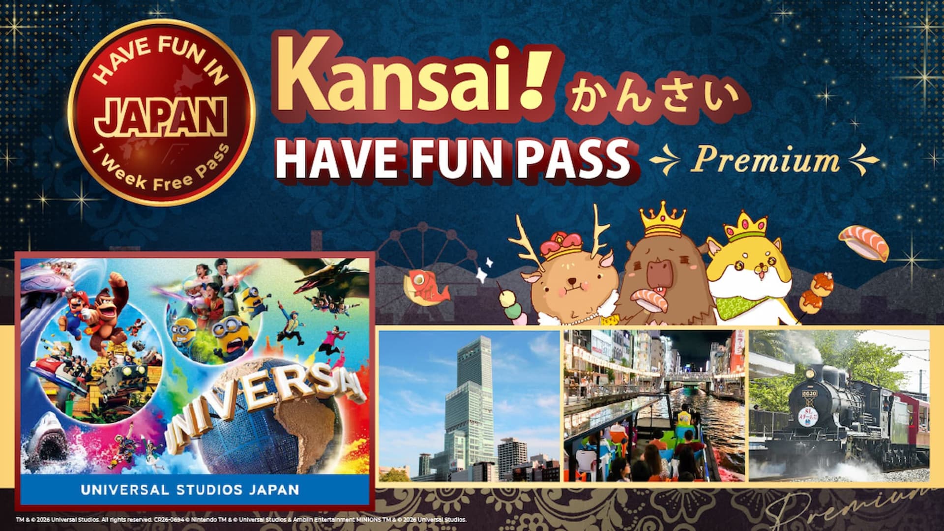 Have Fun in Kansai Premium Pass Includes Optional 1-Day Universal Studios Japan Ticket - تصویر اصلی