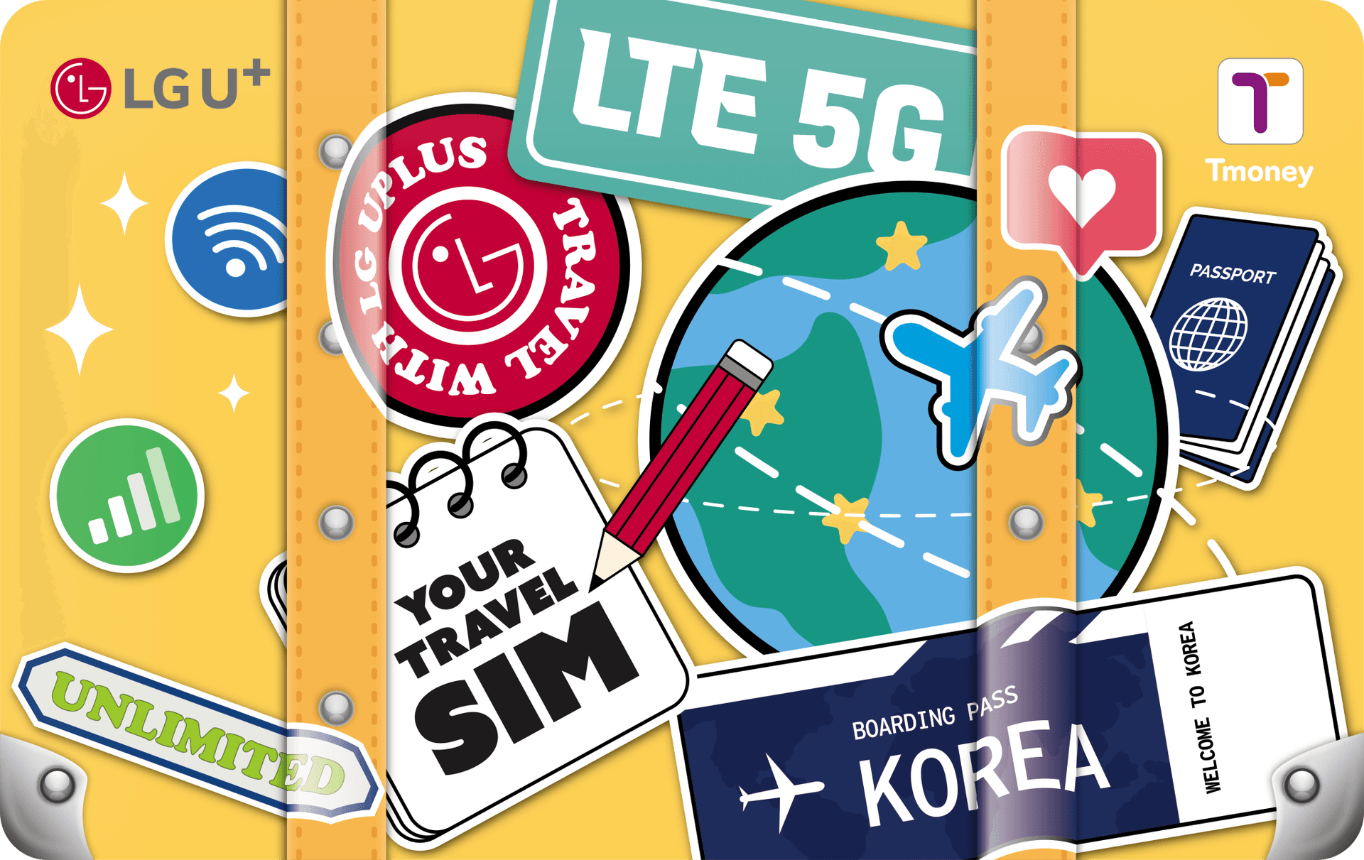 Korea 2-in-1 Unlimited Data SIM and T Money Transportation Card (Airport Pickup) - تصویر 3
