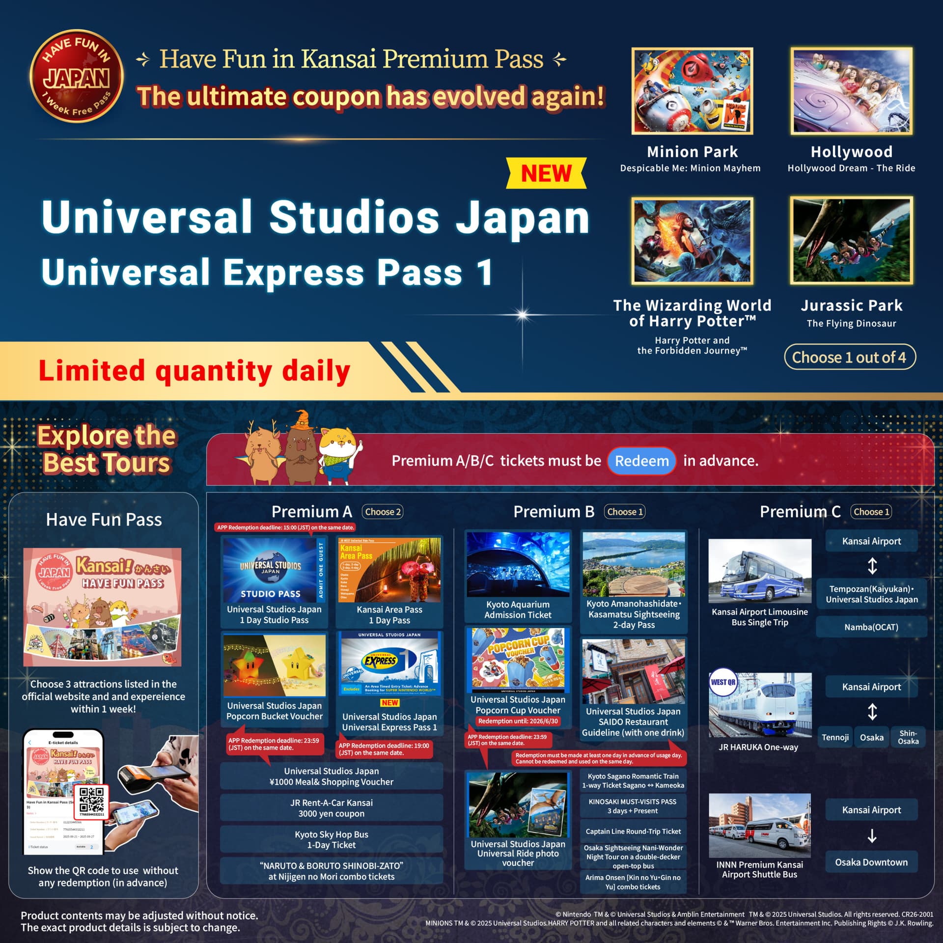Have Fun in Kansai Premium Pass Includes Optional 1-Day Universal Studios Japan Ticket - تصویر 3